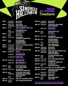 Freeform’s 31 Nights of Halloween begins Saturday, October 1st