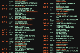 The "31 Nights of Halloween" October 2024 Schedule